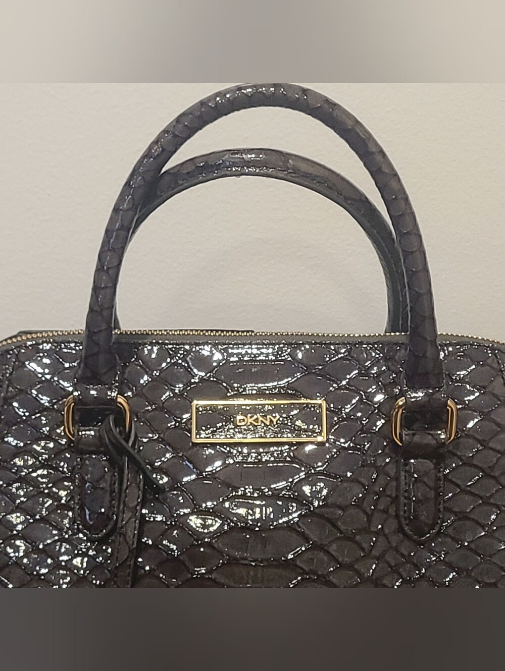Rare DKNY 100% Genuine Crocodile Leather Large Satchel - Picture 5 of 15